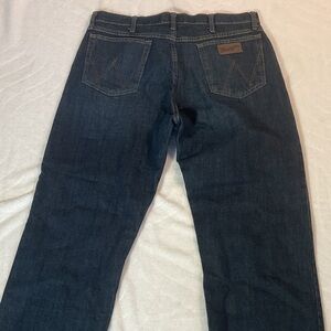 Wrangler Men's Dark Indigo Straight Jeans 34x32